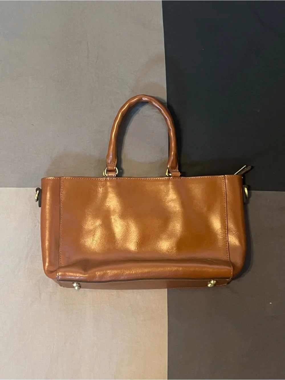 Patricia Nash Aileen Brown Leather Satchel with Top Handles